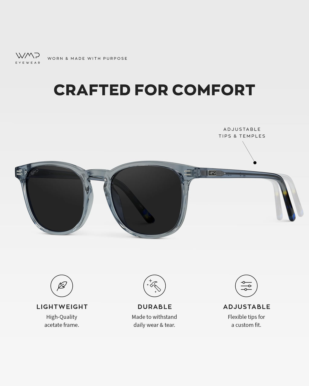 WearMe Pro WMP Eyewear - Men's Polarized Modern Rounded Square Sunglasses