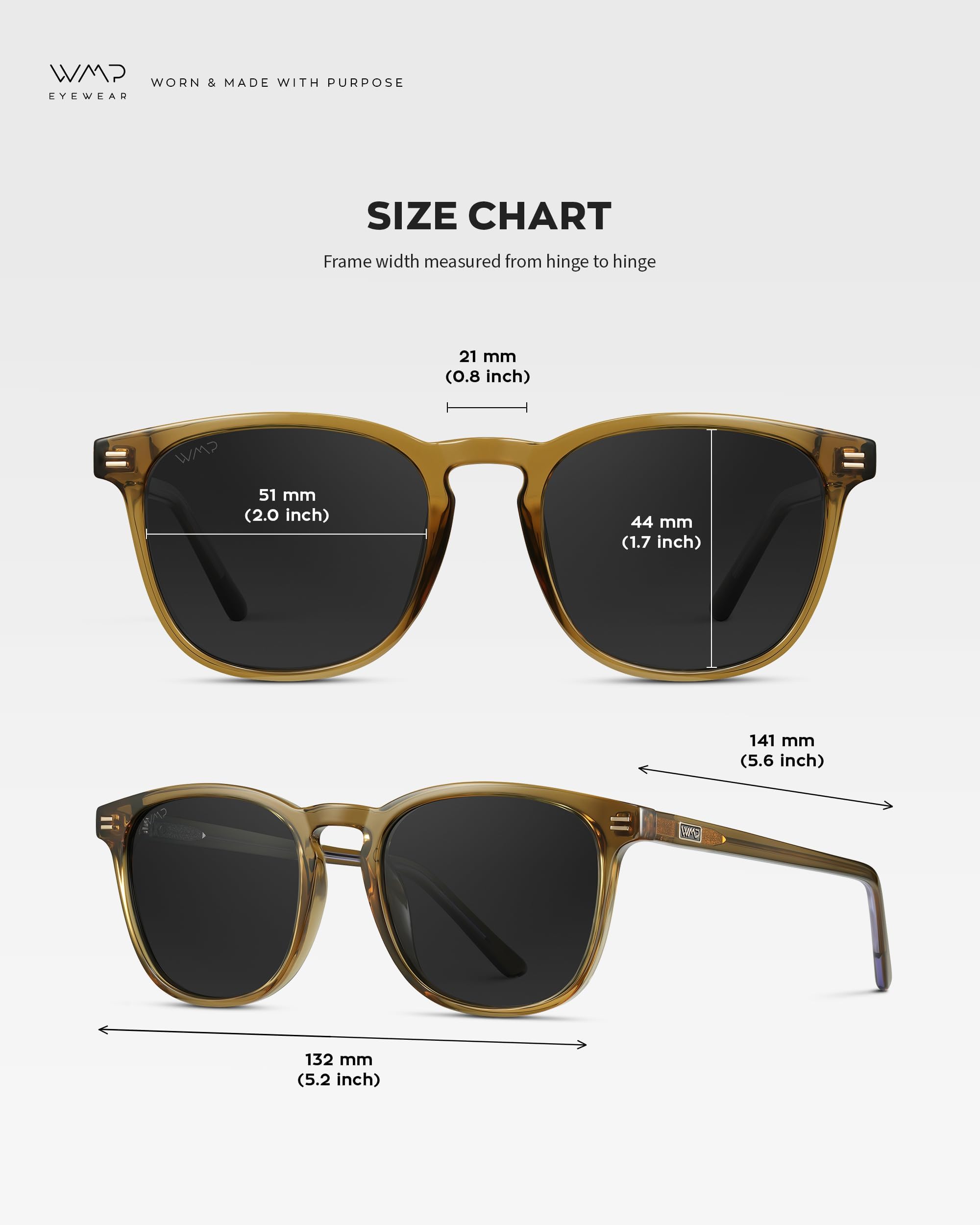 WearMe Pro WMP Eyewear - Men's Polarized Modern Rounded Square Sunglasses